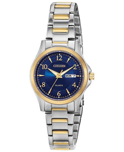 Часы и аксессуары Citizen Женские кварцевые двухцветные наручные часы на браслете из нержавеющей стали 28 мм