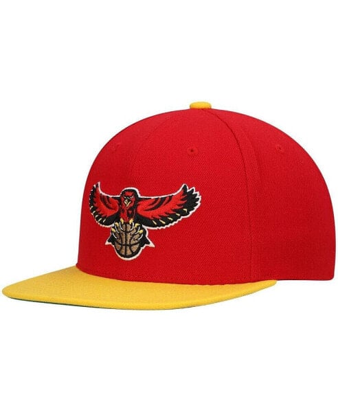 Men's Red, Yellow Atlanta Hawks Hardwood Classics Team Two-Tone 2.0 Snapback Hat