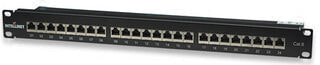 Intellinet Patch Panel - Cat6 - FTP - 24-Port - 1U - Shielded - 90° Top-Entry Punch-Down Blocks - Black - IEEE 802.3 - IEEE 802.3ab - IEEE 802.3u - Fast Ethernet - Gigabit Ethernet - RJ-45 - F/UTP (FTP) - Black - Rack mounting