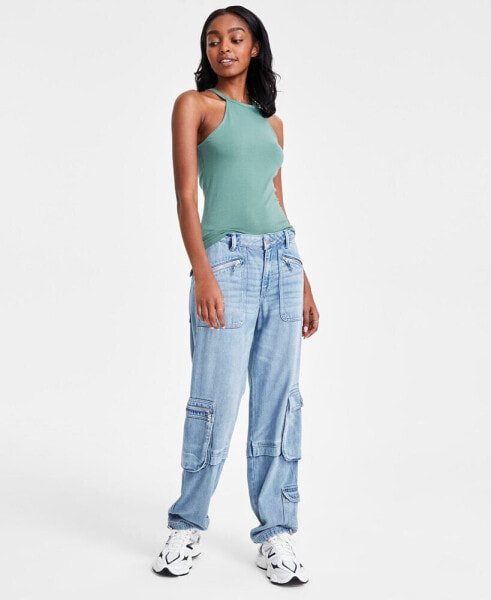 Women's High-Rise Denim Cargo Jeans