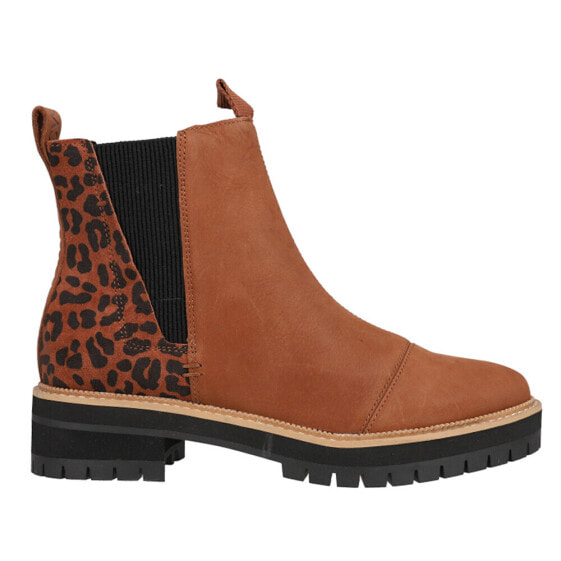TOMS Dakota LeopardCheetah Pull On Womens Brown Casual Boots 10016853-200
