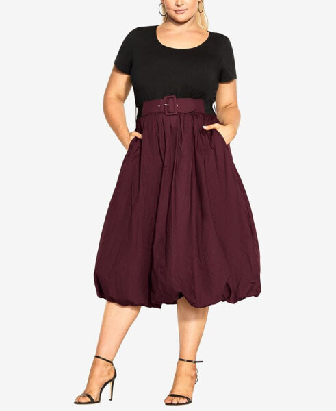 Plus Size Paris Days Midi Short Sleeve Dress