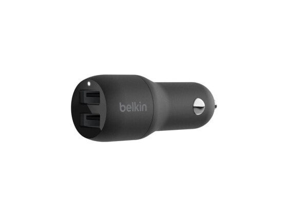 DUAL USB-A CAR CHARGER 12W X2 BLK