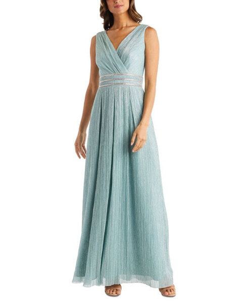 Crinkle Pleated Gown