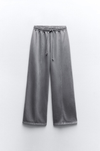 Plush wide-leg jogger trousers