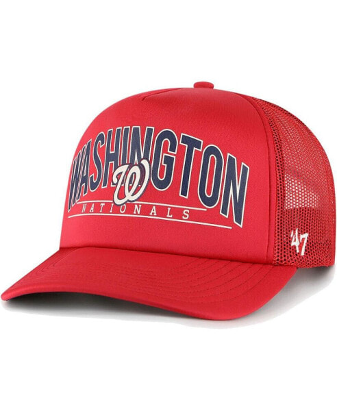 Men's Red Washington Nationals Backhaul Foam Trucker Snapback Hat