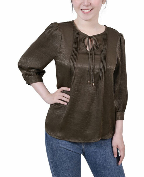 Women's Elbow Sleeve Satin Blouse