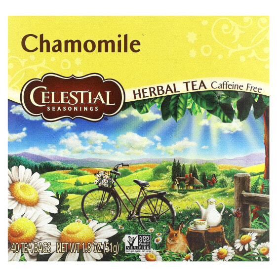 Herbal Tea, Chamomile, Caffeine Free, 40 Tea Bags 1.8 oz (51 g)