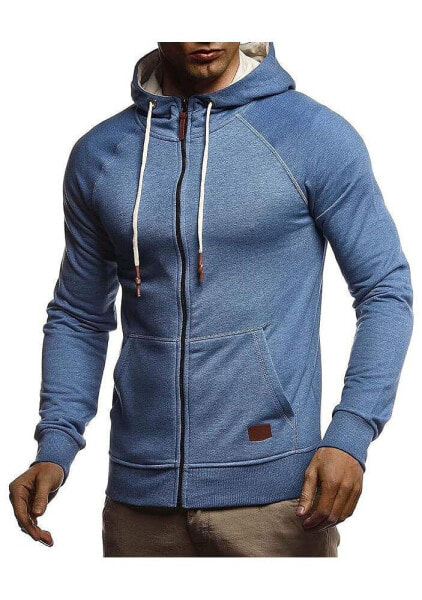 Men's Slimfit Hooded Jacket | Modern Stylish Fullzip Longsleeve Hoodie Sweatshirt | Brown | S-Size