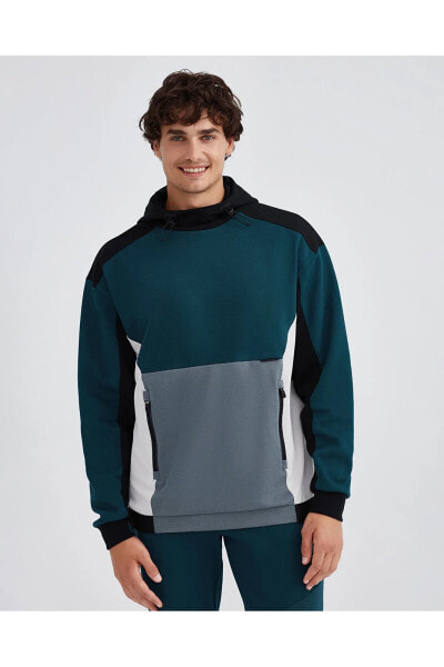 M 2Xi-Lock Hoodie Sweatshirt Erkek Petrol Sweatshirt S232193-405