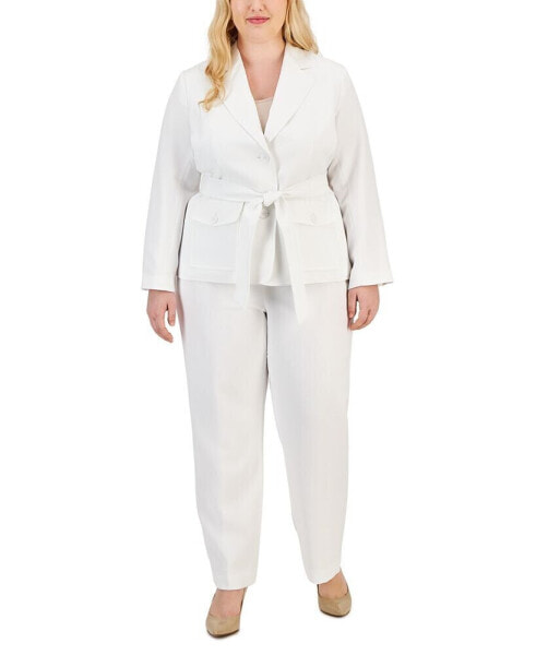 Костюм Le Suit Belted Safari Jacket Pantsuit