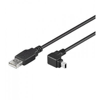 Techly ICOC-MUSB-AA-018ANG - 1.8 m - USB A - Mini-USB B - USB 2.0 - 480 Mbit/s - Black