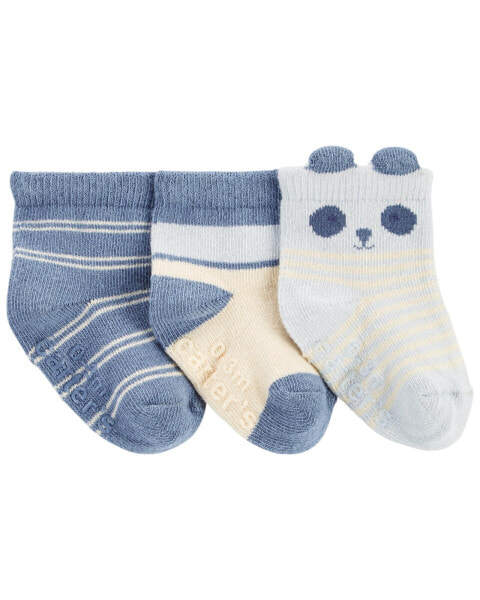 Baby 3-Pack Panda Booties 0-3M