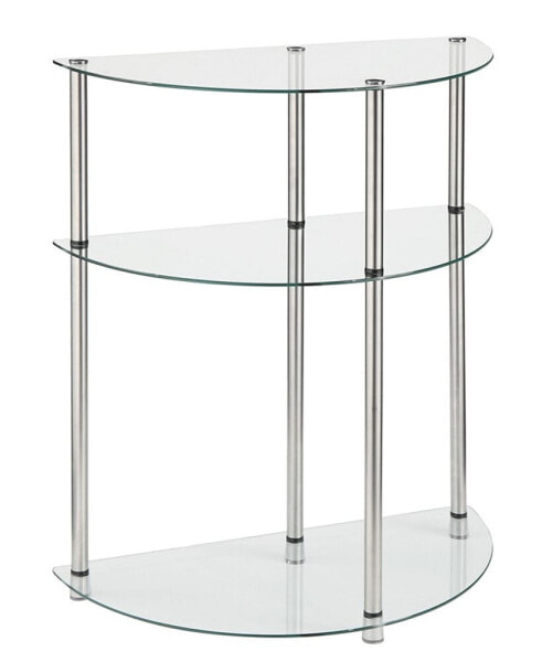 Designs2Go Classic Glass 3 Tier Half-Circle Entryway Hall Table
