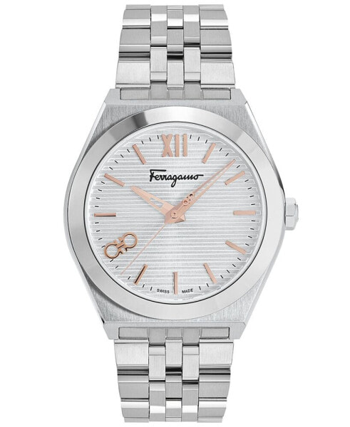Salvatore Men's Swiss Vega Stainless Steel Bracelet Watch 40mm