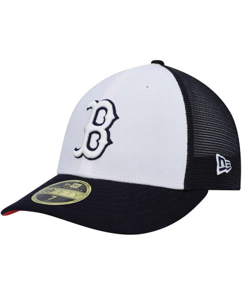 Men's White, Navy Boston Red Sox 2023 On-Field Batting Practice Low Profile 59FIFTY Fitted Hat