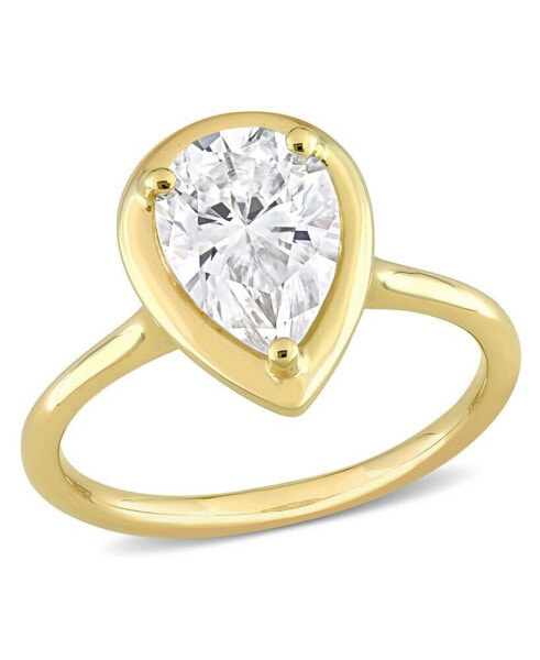 Moissanite in 10K Gold Pear Solitaire Engagement Ring