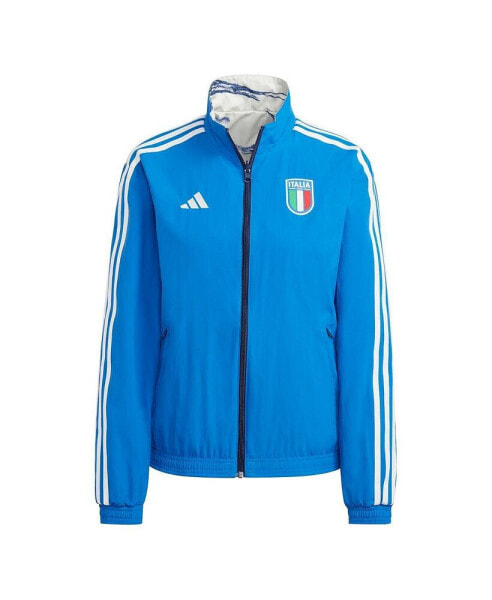 Свитшот Adidas женский синий для сборной Италии Антем с полной молнией (reversible)
