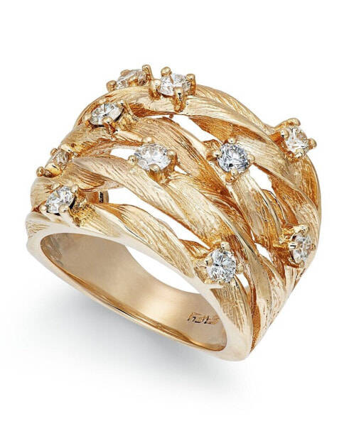 D'Oro by EFFY® Diamond Woven Ring (1 ct. t.w.) in 14k Yellow Gold (Also available in White Gold)