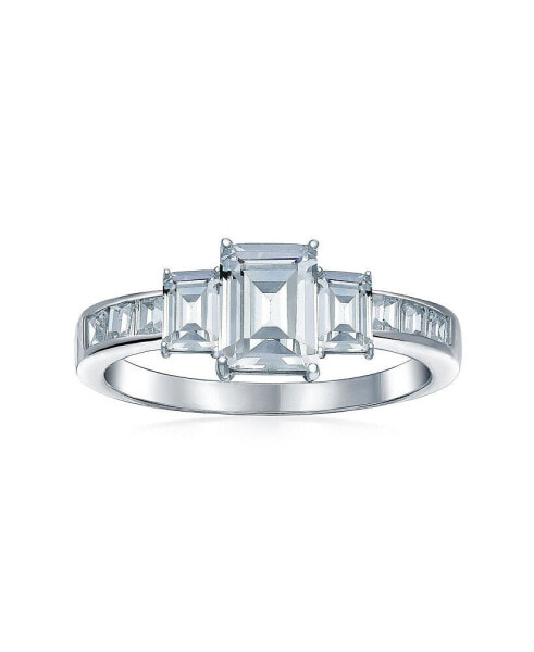 Кольцо Bling Jewelry Emerald Cut Future Engagement