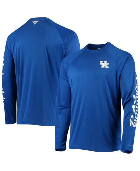 Men's Royal Kentucky Wildcats Terminal Tackle Omni-Shade Raglan Long Sleeve T-shirt