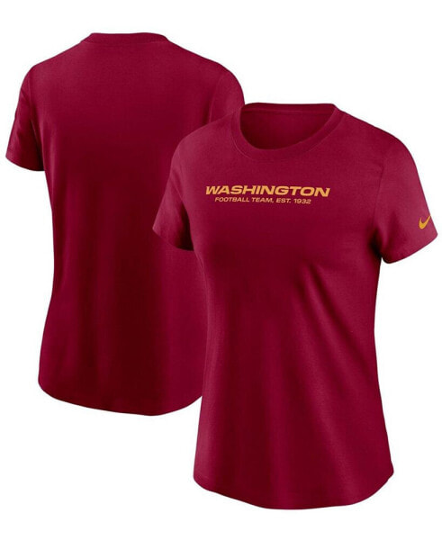 Women's Burgundy Washington Football Team Logo Essential T-shirt
