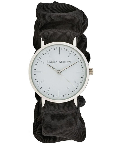 Women's Quartz Black Fabric Scrunchy Band Watch 35mm