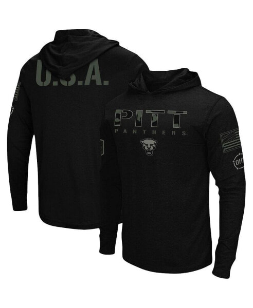 Men's Black Pitt Panthers OHT Military-Inspired Appreciation Hoodie Long Sleeve T-shirt