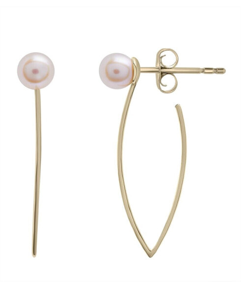 Cultured Freshwater Pearl (6mm) Fashion Earrings in 14K Yellow Gold