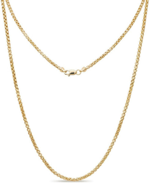 14K Gold Box Round 2mm Chain Necklace, 22", approx. 4.8grams