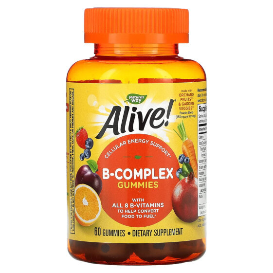Nature's Way, Alive! комплекс витаминов группы B, со вкусом манго, 60 жевательных конфет