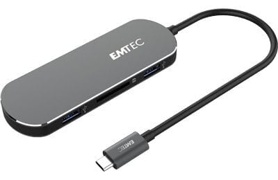 USB-концентратор EMTEC T650C Type-C HUB - USB 3.2 Gen 1 (3.1 Gen 1) Type-A - HDMI - USB 3.2 Gen 1 (3.1 Gen 1) Type-A - USB 3.2 Gen 1 (3.1 Gen 1) Type-C - черный - черный (Black - Black)