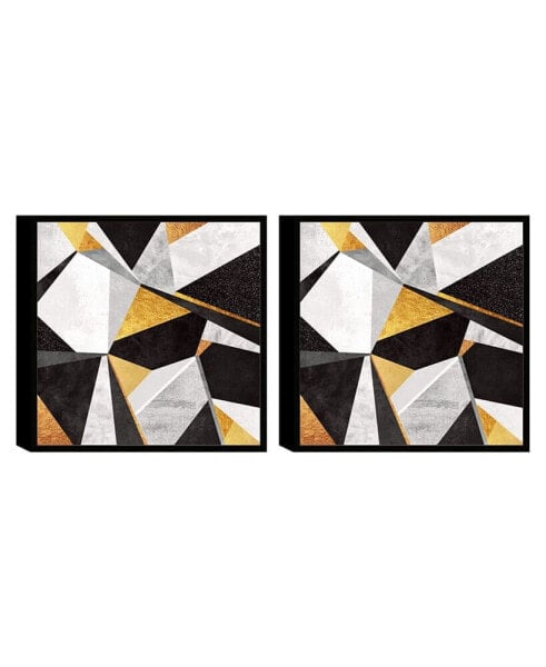 Decor Geo France 2 Piece Framed Canvas Wall Art Geometric -15" x 31"