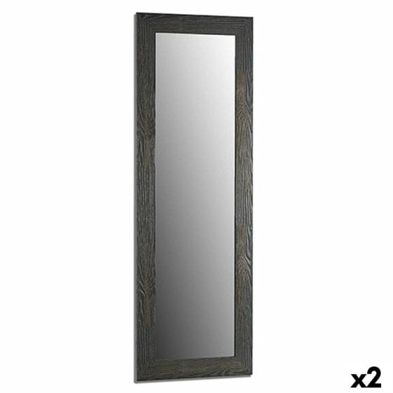 Wall mirror Grey Wood Glass 46 x 136 x 2 cm (2 Units)