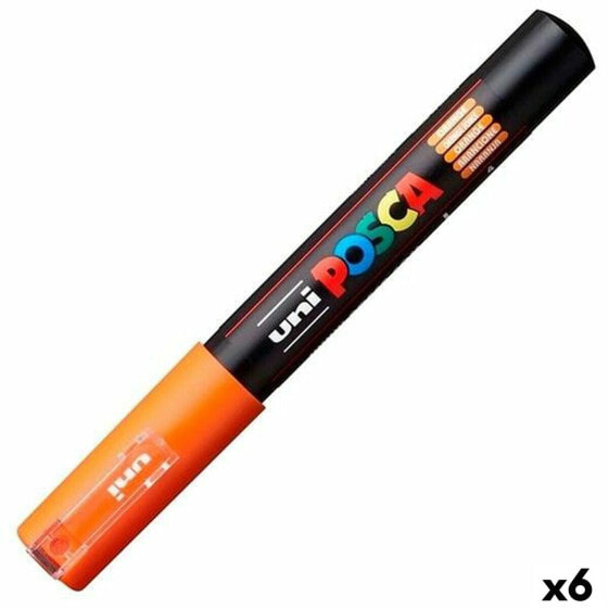 Ручка фломастер POSCA PC-1M Оранжевый 6 штук