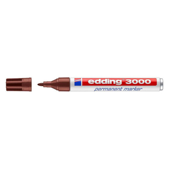 Фломастеры постоянные EDDING 3000, коричневый, 10 шт