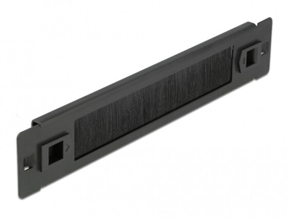 Delock 66343 - Brush panel - Black - Metal,Nylon - 1U - China - 25.4 cm (10")