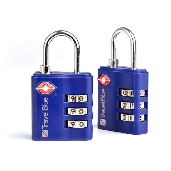 TRAVEL BLUE Tsa Approved Suitcase Padlock 3 Dial Combination Pack Of 2