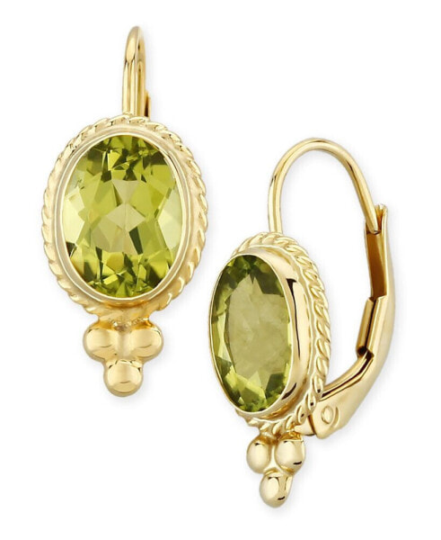 Gemstone Twist Gallery Drop Earring in 14k Yellow Gold Available in Citrine