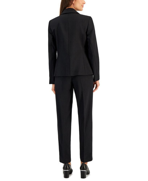 Women's Stretch Crepe One-Button Pantsuit, Regular & Petite Sizes