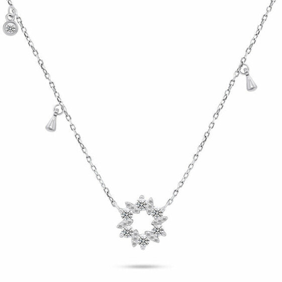 Beautiful silver necklace with zircons NCL92W