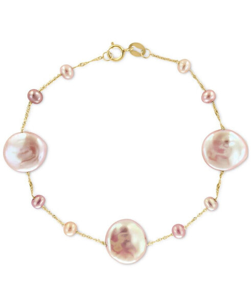 EFFY® Cultured Freshwater Baroque Pearl (3-12mm) Bracelet in 14k Gold