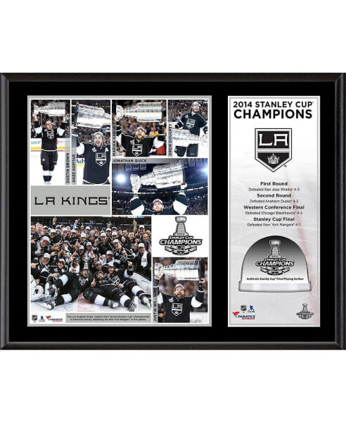 Los Angeles Kings 2014 Stanley Cup Champions 12'' x 15'' Sublimated Plaque with Game-Used Ice-Limited Edition of 250