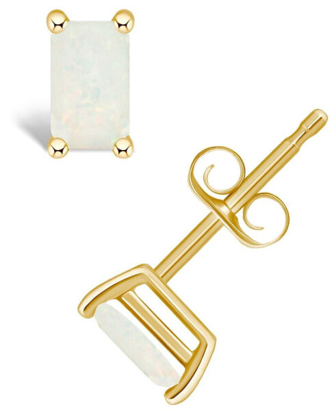 Opal (1/3 ct. t.w.) Stud Earrings in 14K White Gold or 14K White Gold
