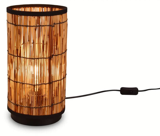 Tischlampe Lampenschirm Rattan Natur