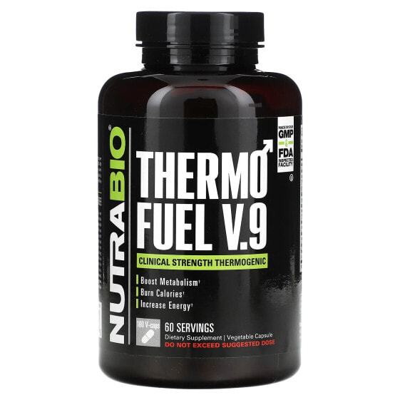 NutraBio, ThermoFuel V.9 для мужчин, 180 капсул