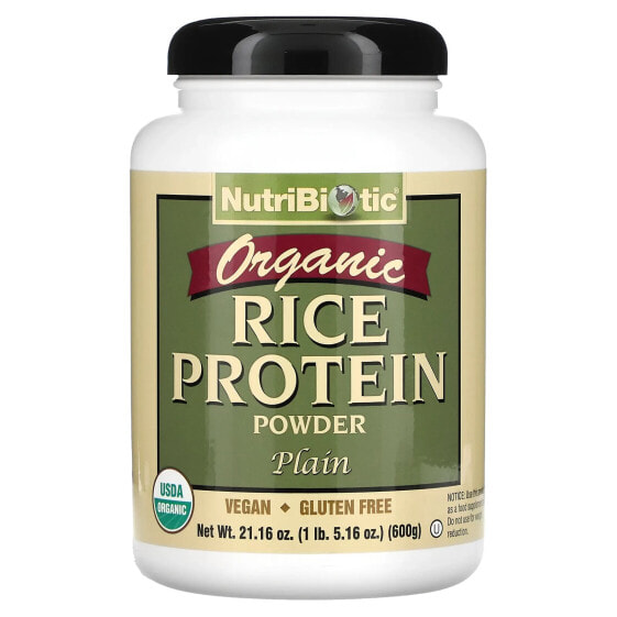 Organic Rice Protein Powder, Plain, 1 lb 5.16 oz (600 g)