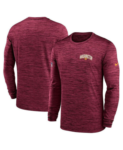 Men's Burgundy Washington Football Team Velocity Athletic Stack Performance Long Sleeve T-shirt