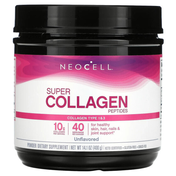 Super Collagen Peptides, Unflavored, 14.1 oz (400 g)