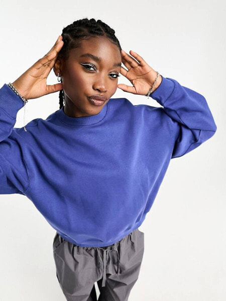 Weekday Essence standard fit sweatshirt in blue